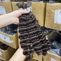 Cheveux humains bruts cambodgiens afro crépus ondulés en gros, extensions de cheveux vierges alignées sur les cuticules pour tressage