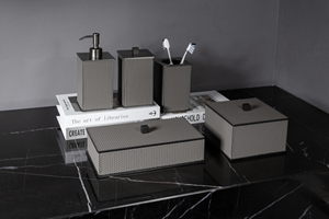 Juego <span class=keywords><strong>de</strong></span> Accesorios <span class=keywords><strong>de</strong></span> Baño <span class=keywords><strong>de</strong></span> Cuero Cuadrado <span class=keywords><strong>de</strong></span> Lujo Moderno, <span class=keywords><strong>Dispensador</strong></span> <span class=keywords><strong>de</strong></span> Jabón que se Vende por Separado, para Decoración del Hogar o Hoteles - Product Image 2