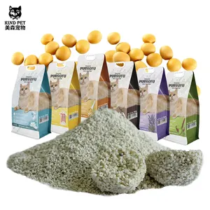 Kind Pet Manufacturer OEM Premium Easy Clean Tofu Granule Green Peas Flushable Arena Para Gatos Cat Litter