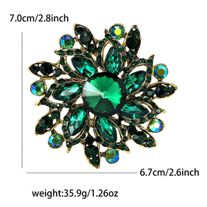 Broche de Diamantes de Imitación con Forma de Flor, Colorido y Creativo, Exquisito y de Lujo Ligero, Adecuado para Decoración de Solapas - Product Image 5