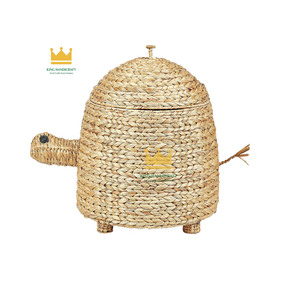 Cesta de Almacenamiento de Jacinto de Agua a Precio Económico, Tejida con Fibra Vegetal, Forma de Dibujo Animado, Organizador Decorativo para Habitación Infantil - Product Image 1