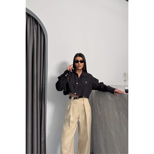 Blusa/Camisa Negra de Diseñador para Mujer - Product Image 3