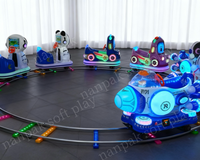 Train électrique pour enfants de 4 à 10 places avec rails, train de parc d'attractions, train pour aire de jeux intérieure et extérieure