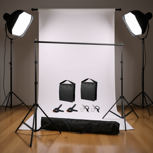 ชุดโครงฉากหลังปรับระดับได้ DB ขนาด 2x2 2x3 2.6x3 เมตร ขาตั้งอะลูมิเนียมสำหรับสตูดิโอถ่ายภาพ พร้อมอุปกรณ์ถุงทราย - Product Image 2