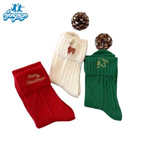 क्रिसमस के मोजे उपहार बॉक्स उपहार मोजे शरद ऋतु सर्दियों की खूबसूरत महिलाओं के लाल नए साल के कपास मोजे क्रिसमस - Product Image 6
