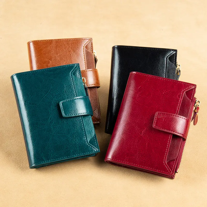 Dompet wanita dompet wanita tempat kartu antik dompet merah cerah PU kulit Clutch tas uang dompet kulit Pu