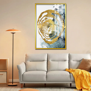 Vente chaude <span class=keywords><strong>Cercle</strong></span> D'or Avec Fond Bleu Et Blanc Cristal Porcelaine <span class=keywords><strong>Peinture</strong></span> <span class=keywords><strong>Peinture</strong></span> <span class=keywords><strong>Abstraite</strong></span> Pour La Décoration Intérieure - Product Image 5