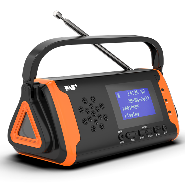 Portable Outdoor USB-DISPLAY Digital FM DAB Radio Pocket Style AM FM Internet Radio with Dynamo Flashlight for Camping Survival