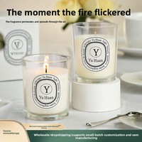 Bougie parfumée aux huiles essentielles en cire de soja, faite à la main, en forme de tasse, avec mèche en coton naturel, sans fumée, longue durée, parfum d'ambiance pour chambre à coucher