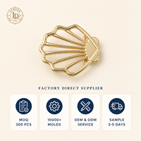 Boucle de ceinture pour femme en forme de coquillage, dorée, ajourée, style côtier, pour l'été et la plage, OEM