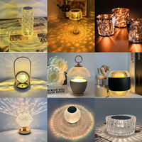 Lámpara personalizable Bazh regulable para decoración del hogar, lámpara de mesa Led dorada, USB batería recargable, lámparas de mesa de cristal inalámbricas de lujo