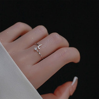 Dainty réglable ouvert A-Z 26 Alphabet lettre anneaux pour femmes plaqué or 925 argent sterling CZ bague initiale