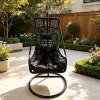 Fauteuil suspendu œuf en rotin tressé, moderne, confortable et durable, avec coussin imperméable, pour salon, en métal, vente en gros