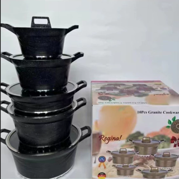 Granite Cookware Set Non-Stick Marble Aluminum Pots and Pans Modern Design Eco-Friendly Ceramic Kitchenware · image 4