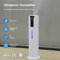 Humidificateur électrique ultrasonique en plastique de 9 L à remplissage par le haut avec aromathérapie, humidistat et faible bruit pour la maison, les camping-cars et les hôtels