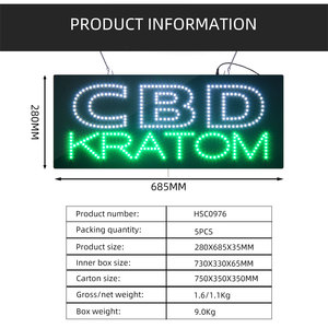 Enseigne publicitaire de pharmacie C-B-D KRA-<span class=keywords><strong>TOM</strong></span> de 11*27 pouces, haute luminosité, affichage LED intérieur, signalisation LED ouverte pour pharmacie - Product Image 4