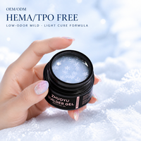 Gel de construction Icy Snowflake en gros, marque privée, sans HEMA ni TPO, gel dur pour ongles sans chaleur, extensions UV, pot carré 50g
