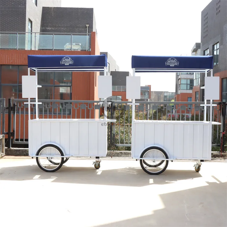 Koffie Fiets Kar Hand Duw Driewieler Voor Mobiele Koffie Business