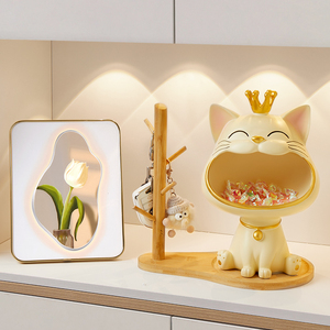Modèle de boîte de rangement de figurines de chat en résine créative Sculpture décorative pour l'entrée du salon - Product Image 3