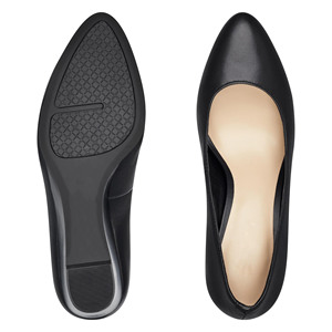 Décolleté da donna e da donna con tacco a zeppa con punta stretta in ecopelle nera - Product Image 5