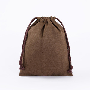 Túi vải bố nhỏ đựng đồ tạp hóa, in logo theo yêu cầu, giá sỉ rẻ, túi quà tặng bằng vải lanh có dây rút - Product Image 3