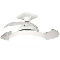Ventilateur de plafond à pales transparentes avec kit d'éclairage, télécommande, design invisible moderne, ventilateurs de plafond LED, éclairage de salle de bain