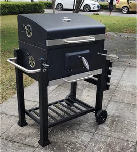 Chariot carré <span class=keywords><strong>pour</strong></span> <span class=keywords><strong>barbecue</strong></span> sans fumée <span class=keywords><strong>pour</strong></span> extérieur en fonte avec <span class=keywords><strong>cheminée</strong></span> <span class=keywords><strong>Barbecue</strong></span> au <span class=keywords><strong>charbon</strong></span> de bois avec couvercle - Product Image 4