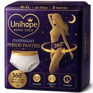 Culottes menstruelles jetables Unihope Royal Gold Period Panties M-XL Premium, protection anti-fuites 360°, vente en gros OEM, Moyen-Orient - Product Image 1