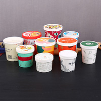 Papier double couche de qualité alimentaire personnalisez votre logo marque 100ml 120ml 200ml 300ml bols en papier glacé cuillères