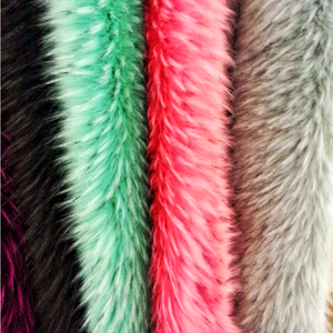 गर्म बिक्री कॉलर असबाब, रूग खिलौना बहुलक लंबे बाल जैक्वार्ड पॉलिएस्टर डाई-टिप राकून fox फर कपड़े/ - Product Image 4