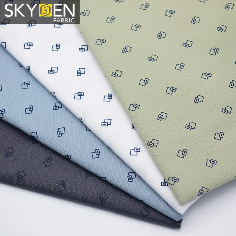 Guangzhou Textil markt Oxford Skygen Ptints 100% Baumwolle Hemd Stoff Männer China Stoff Großhandel Oxford Stoff