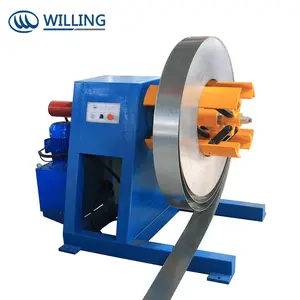 Simple operation hydraulic 5T Steel Coil Manual Uncoiler/ Decoiler Machine