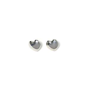 Pendientes de botón con forma de corazón, acero inoxidable 316L, chapado en oro PVD, joyería de moda - Product Image 1