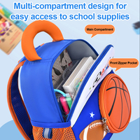 Sac à dos de maternelle unisexe en tissu sergé de nylon, ultra-léger, avec protection de la colonne vertébrale, grande capacité, motif dessin animé, pour enfants de 1 à 6 ans