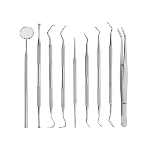 Kit professionnel d'hygiène dentaire en acier inoxydable 9 pièces – Instruments de soins bucco-dentaires de base – Fournisseur en gros - Product Image 4