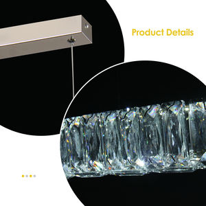 520mm Kristallen RVS LED Eetkamerlamp Koud Wit Licht Cafés Restaurants Thuiskeukens Schakelaarbediening Oppervlakte - Product Image 6