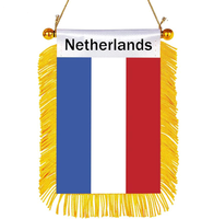 Drapeau de voiture miniature Jamaïque à suspendre à la fenêtre, bannière décorative pour rétroviseur avec ventouse et franges dorées