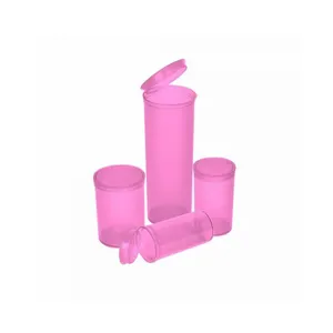 Plastic Pop Top Tubes 19*116mm 19*98mm Child Resistant Tubes With Custom Logo Printing And Label For Flower Rolling Packaging