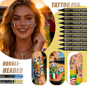 Marcadores de Tatuajes Temporales de Doble Punta, Ecológicos, de Plástico, <span class=keywords><strong>para</strong></span> Dibujar en el Cuerpo y la Piel, <span class=keywords><strong>para</strong></span> Fiestas y Festivales - Product Image 2