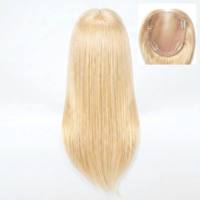 Topper en cheveux humains vierges bruts 100% naturels pour cheveux clairsemés, avec raie invisible, pour femme - Vente en gros