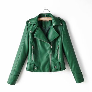 Vestiti all'ingrosso di caduta della molla su ordinazione all'ingrosso <span class=keywords><strong>Giacca</strong></span> in pelle da donna da donna in pelle PU da donna - Product Image 2