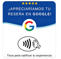 Panneau NFC pour avis Google pour salon de beauté - Support pour coiffeur, spa, réception, caisse, logo personnalisé, carte sans contact