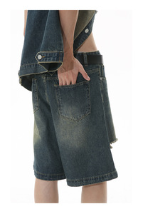 Pantalones cortos <span class=keywords><strong>de</strong></span> verano <span class=keywords><strong>de</strong></span> alta calidad para hombre, pantalones cortos <span class=keywords><strong>de</strong></span> mezclilla holgados <span class=keywords><strong>azul</strong></span> <span class=keywords><strong>marino</strong></span> para hombre, pantalones cortos vaqueros informales <span class=keywords><strong>de</strong></span> moda clásica para hombre, pantalones cortos personalizados para hombre - Product Image 4