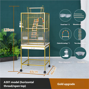 Üstün Kalite Metal Düğme Kapamalı Çevre Dostu Klasik Dekoratif Kuş Kafesi Villa Geniş Muhabbet Kuşu Yetiştirme Oturma Odası Evcil Hayvanı - Product Image 6