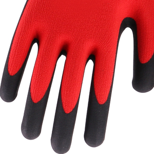 XINGYU Men's Work Safety <strong>Gloves</strong> <strong>Red</strong> Polyester Shell &amp; Black Nitrile Coated Anti-Slip Wholesale Construction <strong>Gloves</strong> - Product Image 3