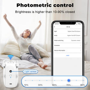 Moteur de rideau intelligent avec capteurs de température et de luminosité, contrôle Bluetooth, batterie intégrée pour rails en forme de T et de U - Product Image 2