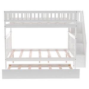 <span class=keywords><strong>Lit</strong></span> superposé moderne en bois massif avec <span class=keywords><strong>lit</strong></span> <span class=keywords><strong>gigogne</strong></span> et escalier de rangement pour chambre de garçons et de filles - Product Image 4