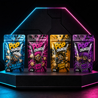 Sacs Mylar personnalisés imprimés, noir mat, épais, exotiques, comestibles, anti-odeur, 1g, 3.5g, 7g, 28 grammes, 1lb, avec mon logo