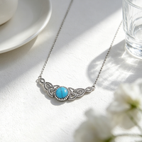 Collier chaîne à maillons en argent sterling 925 avec pierres précieuses turquoise et topaze bleue, bijoux minimalistes pour femmes, bijoux de fête