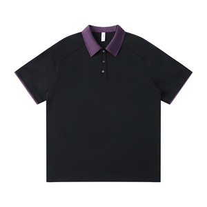 Polo de Algodón Fresco de 220 g/m² para Hombre y Mujer, Cuello en Contraste, Manga Corta, Estilo Japonés, Holgado, Informal, Unisex, Primavera-Verano - Product Image 6